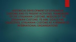 Historical development of Customs and its present activities 1