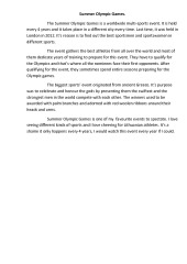 Summer Olympic Games essay 1