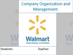 Walmart Company organization and management 1