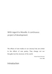 With regard to Moodle A continuous project of development 1