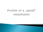 Profile of a „Good“ negotiator 1