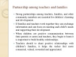 Partnership among teachers and families 2