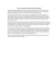 Essay on teenagers safe driving 1