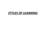 Styles of learning 1