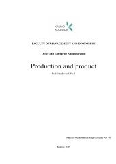 Product and productions 1