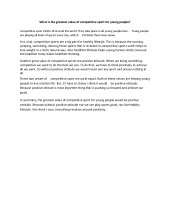 Essay on competitive sport for young people 1