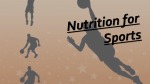 Nutrition for Sports 1