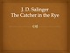 J. D. Salinger The Catcher in the Rye