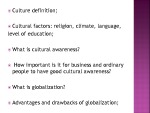 Culture and cultural factors 2