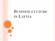 Business culture in Latvia