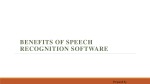 Benefits of speech recognition presentation 1