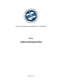 Essay on EU culture 1