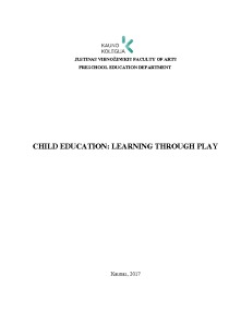 Child education: learning through play 1