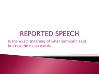 Reported speech presentation 1