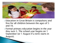 Pre - school education in UK 2