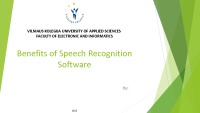 Benefits of Speech Recognition Software (2) 1