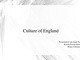 Culture of England