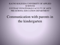 Communication with parents in the kindergarten 1