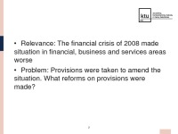 The reforms of financial services provision in the EU after 2008 financial crisis 2