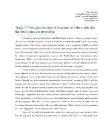 Trade - off between number of migrants and the rights that the host states are providing 1