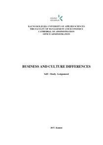 Business and culture differences 1