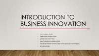 Innovation in business and logistics 1