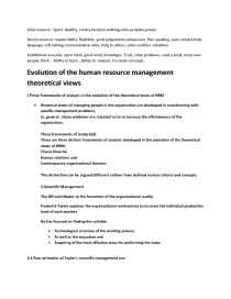 Evolution of the human resource management theoretical views 1