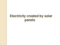 Electricity created by Solar Panels 1