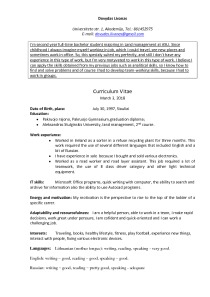 Curriculum Vitae CV example 1