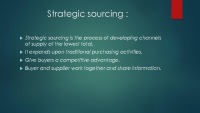 Strategic sourcing 3