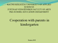 Cooperation with parents in Kindergarten 1