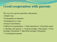 Cooperation with parents in Kindergarten 3