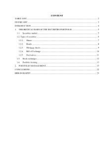 Securities portfolio 1