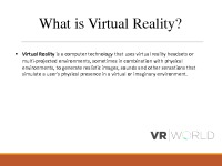 Virtual Reality slides 3