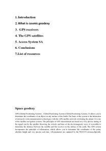 Space geodesy 2