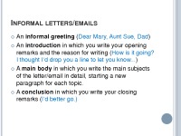 Writing: letters and emails 3