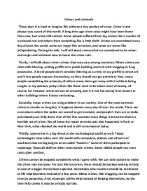 Crimes and criminals essay 1