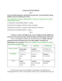 English learning task: development: professions 1