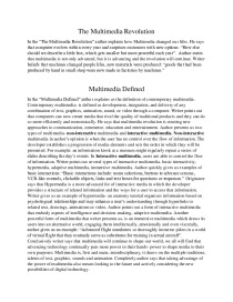 Multimedia Revolution essay 1