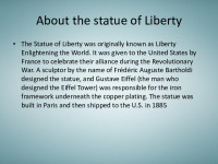 Slides about The statue of Liberty 3