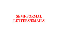 Slides about Semi-formal letters / emails 1