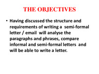 Slides about Semi-formal letters / emails 2