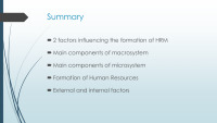 Factors influencing the formation of human resource management 2