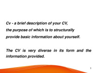 Slides: How to write the correct CV? 3