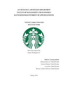 Business plan Starbucks company 1