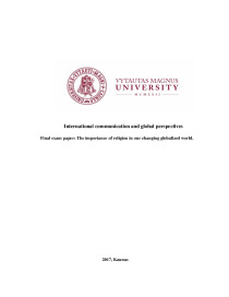 International communication and global perspectives 1