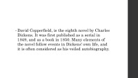 Presentation of the book „David Copperfield” Written by Charles Dickens 3