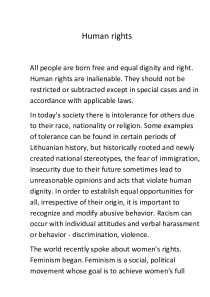 Essay on Human rights 1