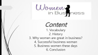 Presentation about Women in business 2