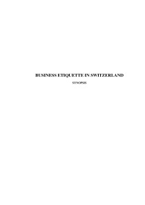 Business etiquette in Switzerland 1